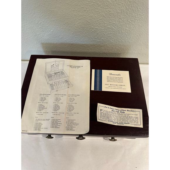 Vintage Rogers Brothers 1847 Flatware Storage Chest # 97, Drawer, Turquoise - Picture 9 of 12